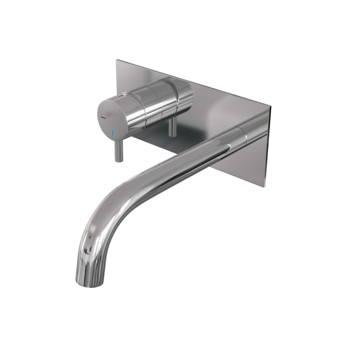 Brauer Edition 5-CE-083-B5 inbouw wastafelmengkraan met gebogen uitloop en afdekplaat model B2 chroom