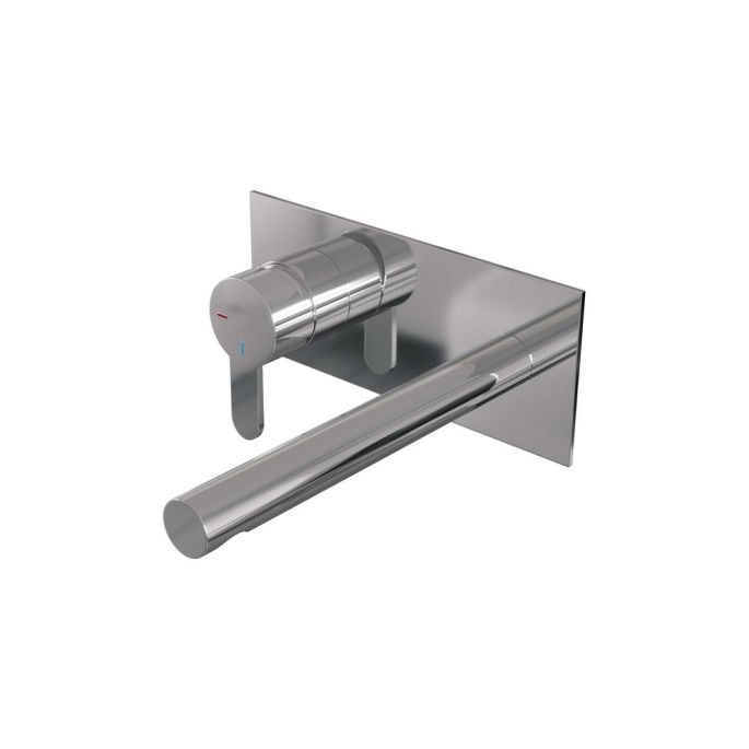 Brauer Edition 5-CE-083-S4 inbouw wastafelmengkraan met rechte uitloop en afdekplaat model D2 chroom