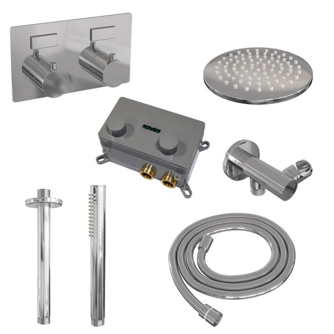 Brauer Edition 5-CE-164 thermostatische inbouw regendouche met drukknoppen SET 53 chroom