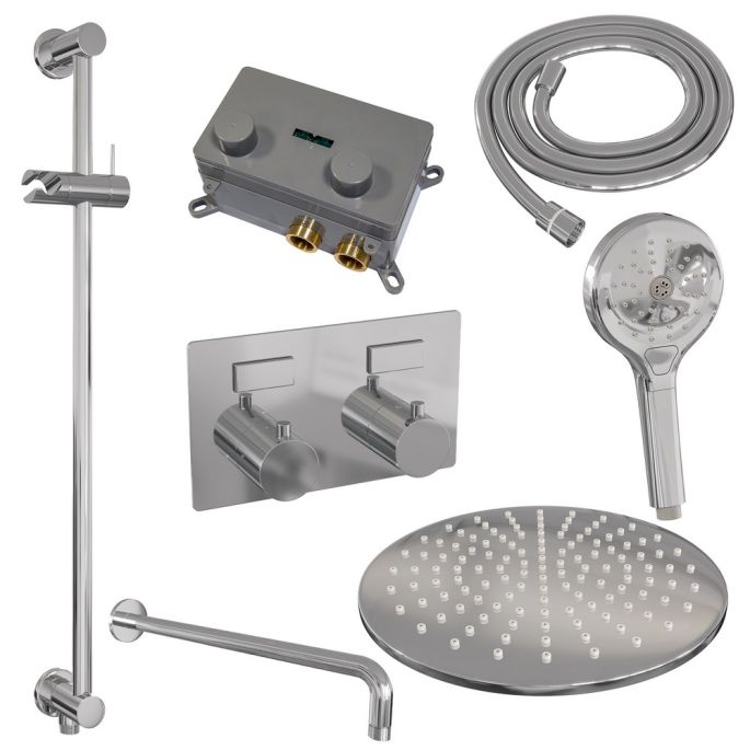 Brauer Edition 5-CE-181 thermostatische inbouw regendouche met drukknoppen SET 70 chroom