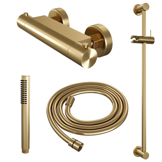 Brauer Edition 5-GG-044-1 opbouw douche thermostaatkraan SET 01 goud geborsteld PVD