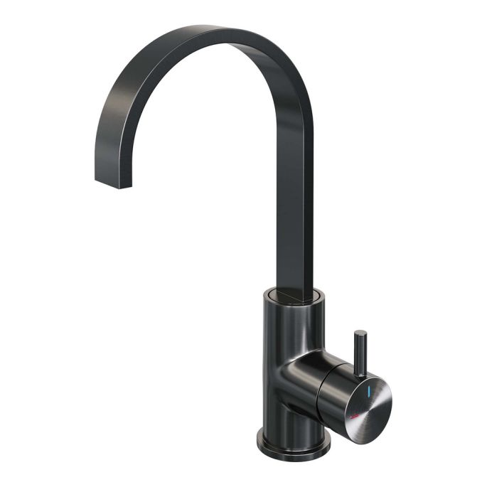 Brauer Edition 5-GM-003-S2 hoge opbouw wastafelmengkraan met draaibare platte uitloop model B gunmetal geborsteld PVD
