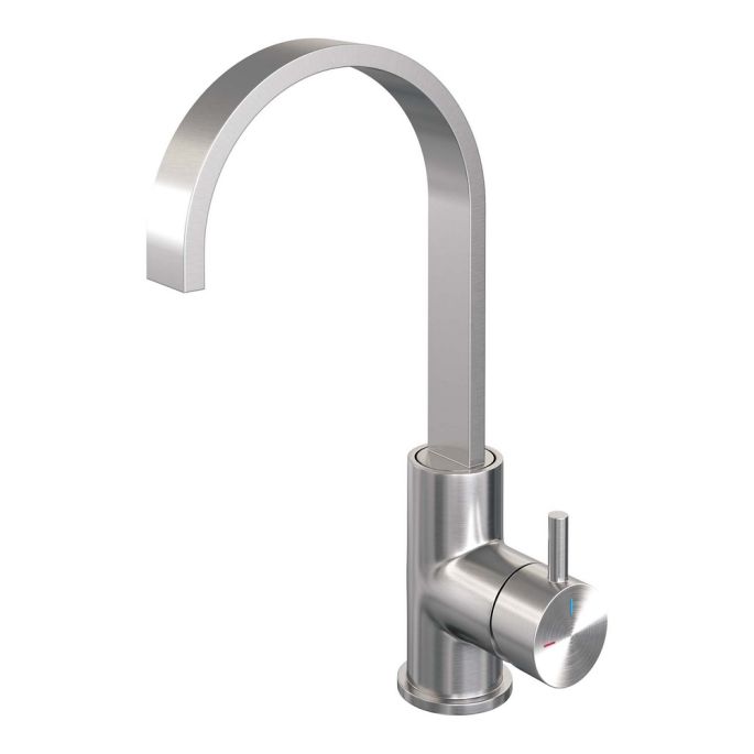 Brauer Edition 5-NG-003-S2 hoge opbouw wastafelmengkraan met draaibare platte uitloop model B RVS geborsteld PVD