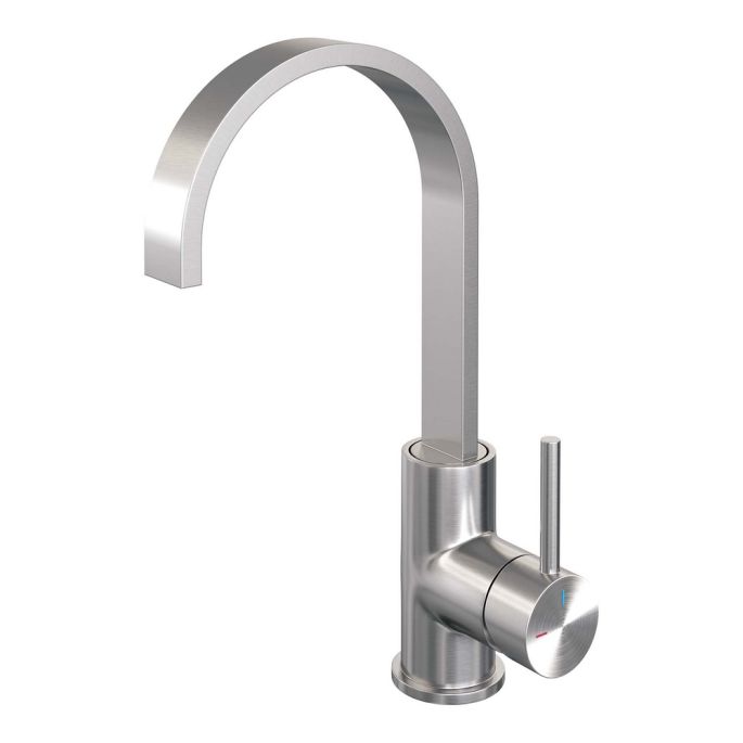 Brauer Edition 5-NG-003-S3 hoge opbouw wastafelmengkraan met draaibare platte uitloop model A RVS geborsteld PVD