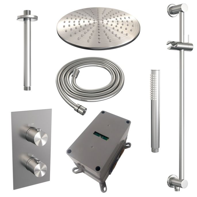 Brauer Edition 5-NG-067 thermostatische inbouw regendouche 3-weg omstelling SET 42 RVS geborsteld PVD