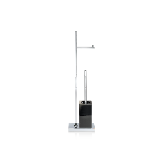 Decor Walther 0838562 DW 6710 toiletborstelhouder/ toiletrolhouder standaard chroom/zwart