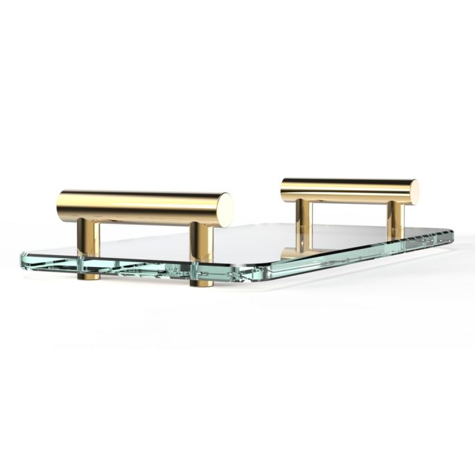 Decor Walther Bar 0857020 BAR TAB tray 33x17cm helder glas/ goud