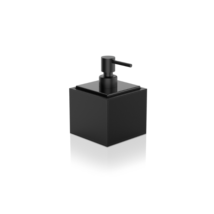 Decor Walther Brownie 0937860 BROWNIE SSP zeepdispenser staand kunstleder zwart/ porselein zwart