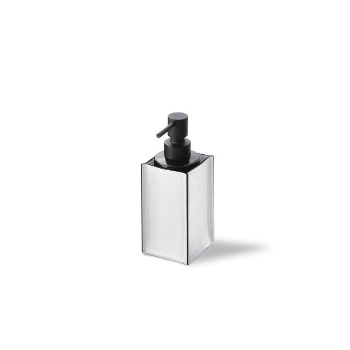 Decor Walther Nappa 0939050 NAPPA SSP zeepdispenser echt leer sneeuw wit/ mat zwart