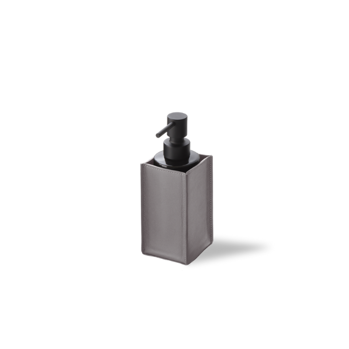 Decor Walther Nappa 0939093 NAPPA SSP zeepdispenser echt leer smokey grijs/ mat zwart