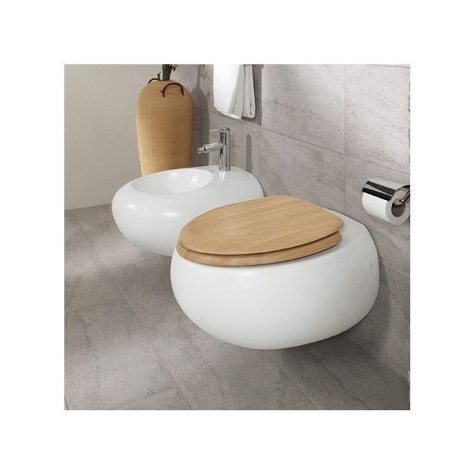 Villeroy en Boch Pure Stone 98M16100 toiletzitting met deksel eiken *niet meer leverbaar*