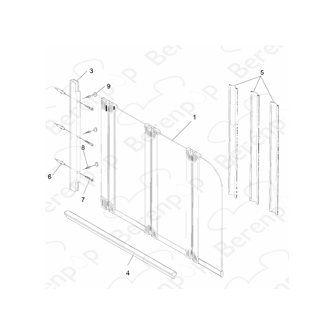 HSK Favorit / Prima E60077 vertikale dichting (per stuk) tbv 2-delig of 3-delige badklapwand, wit