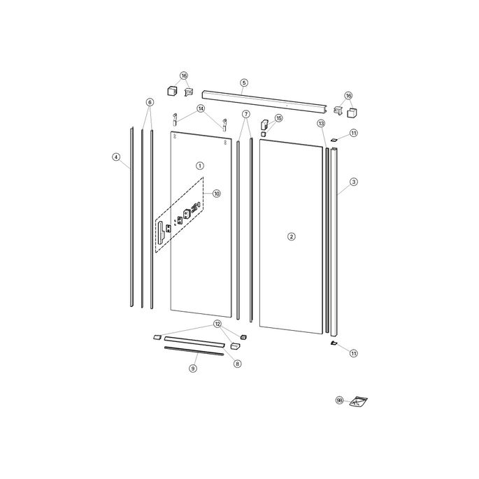 Huppe Vista pure, 066317 magneetstrippen, set