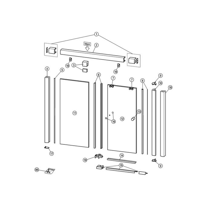 Huppe 501 Design, 061855 dorpelprofiel *niet meer leverbaar*
