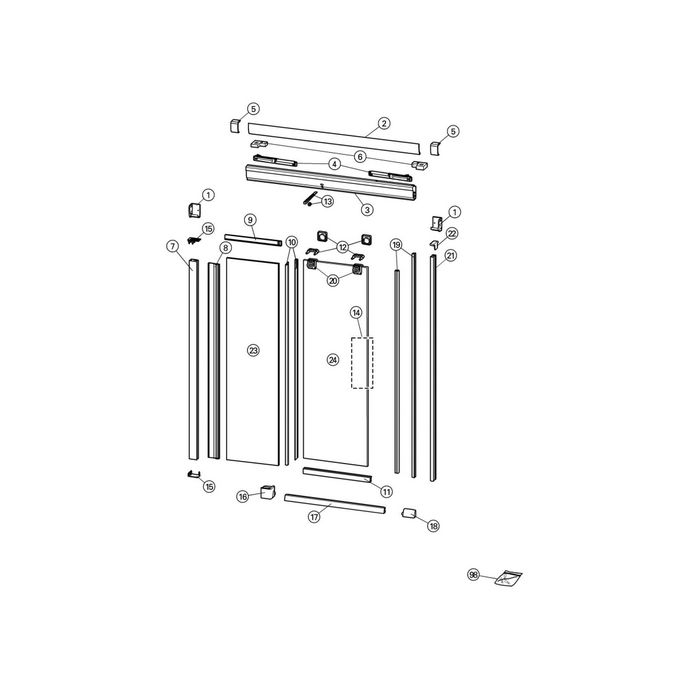 Huppe Design elegance, 025413 set afdekkapjes *niet meer leverbaar*