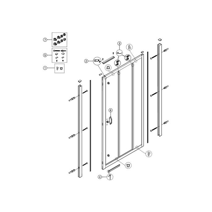 Huppe X1, 061266 handgreep, set, buiten/binnen