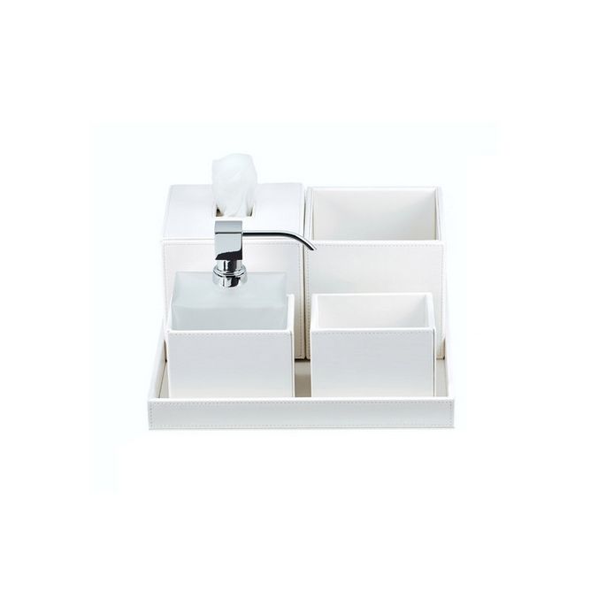 Decor Walther Brownie 0932450 BROWNIE TAB Q schaal/ tray kunstleder wit