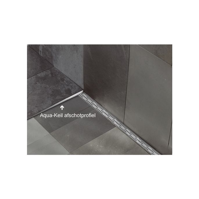 Blanke Aqua Keil 7542856100L afschotprofiel douchevloer 980x10x24 links mat zwart