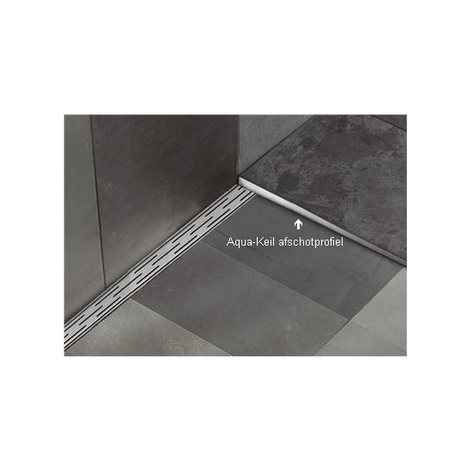 Blanke Aqua Keil 8442856100R afschotprofiel douchevloer 2000x10x40 rechts mat zwart