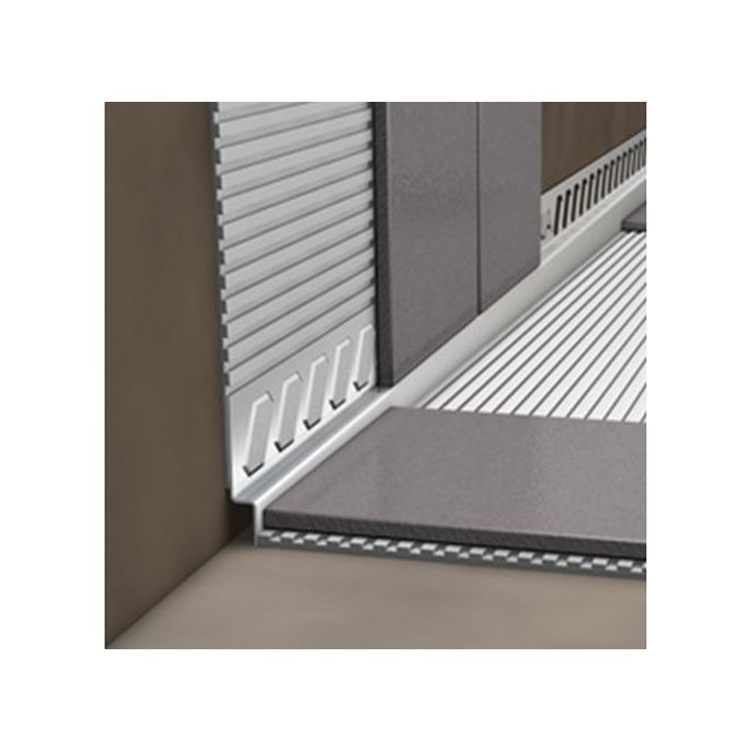 Blanke Aqua Keil Wand 8462856100L afsluitprofiel 1480x10x32mm links mat zwart