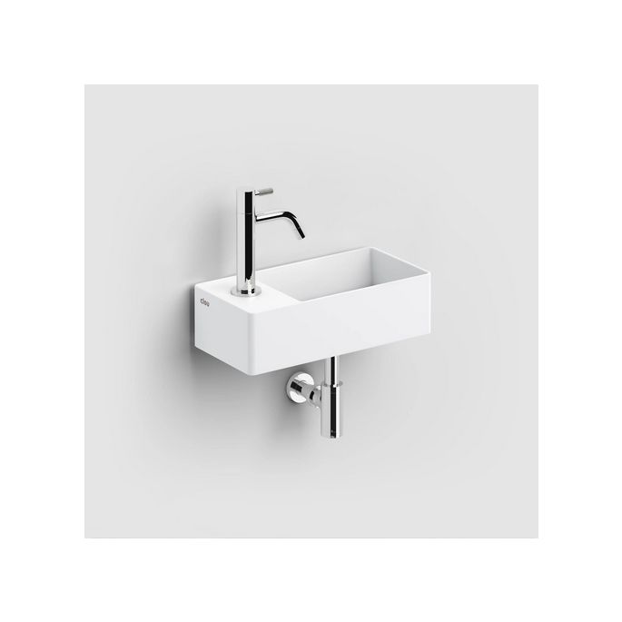 Clou New Flush 3 CL031343202 fontein 35x18cm met vlakke afvoerplaat aluite mat wit