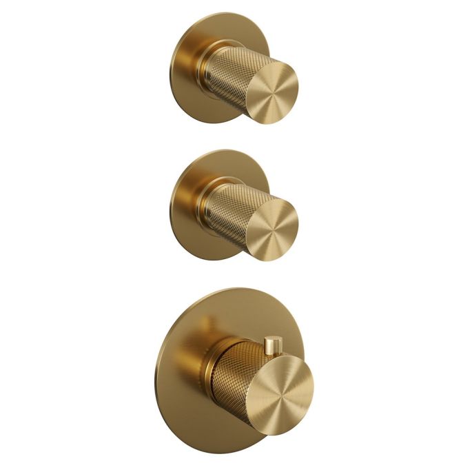 Brauer Carving 5-GG-109 thermostatische inbouw regendouche SET 13 goud geborsteld PVD