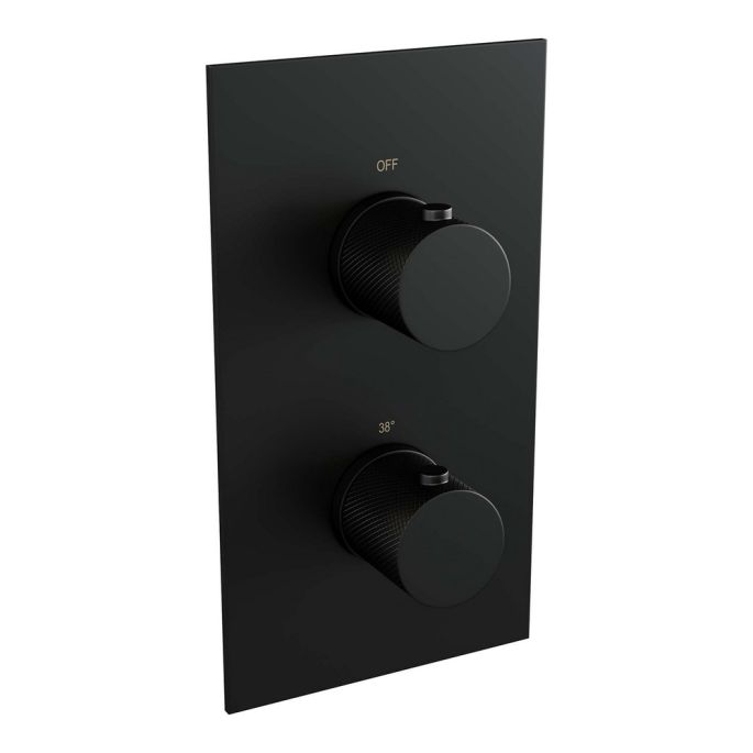 Brauer Carving 5-S-125 thermostatische inbouw regendouche 3-weg omstelling SET 29 mat zwart
