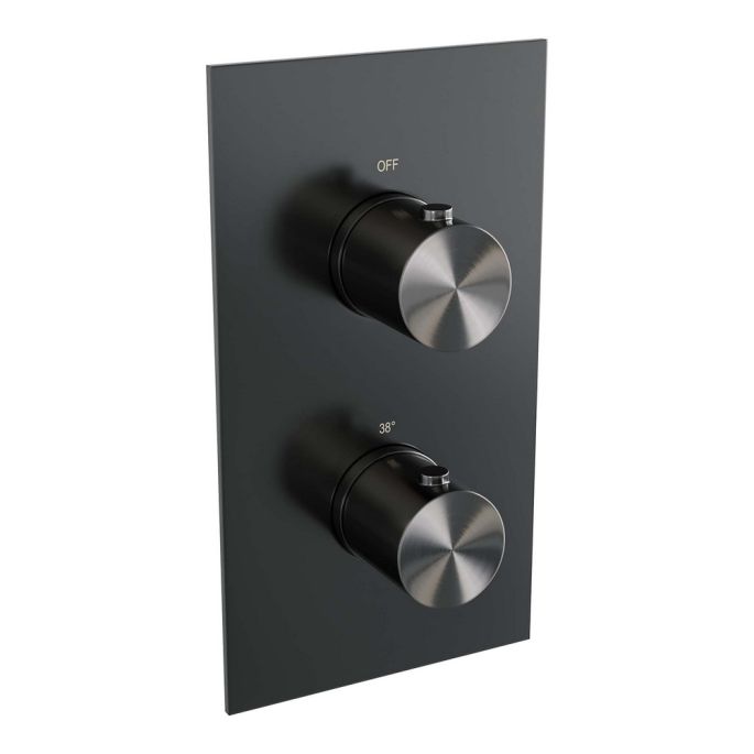 Brauer Edition 5-GM-052 thermostatische inbouw regendouche 3-weg omstelling SET 25 gunmetal geborsteld PVD