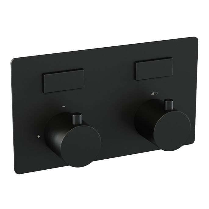 Brauer Edition 5-S-208 thermostatische inbouw badkraan met drukknoppen SET 03 mat zwart