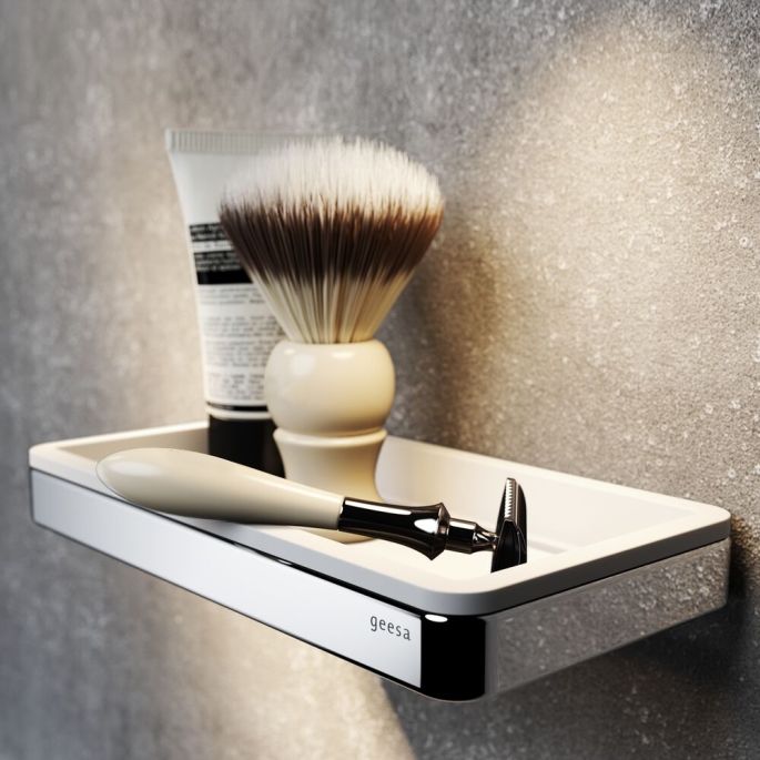 Geesa Frame 918802-02 planchet 21 cm chroom/ wit