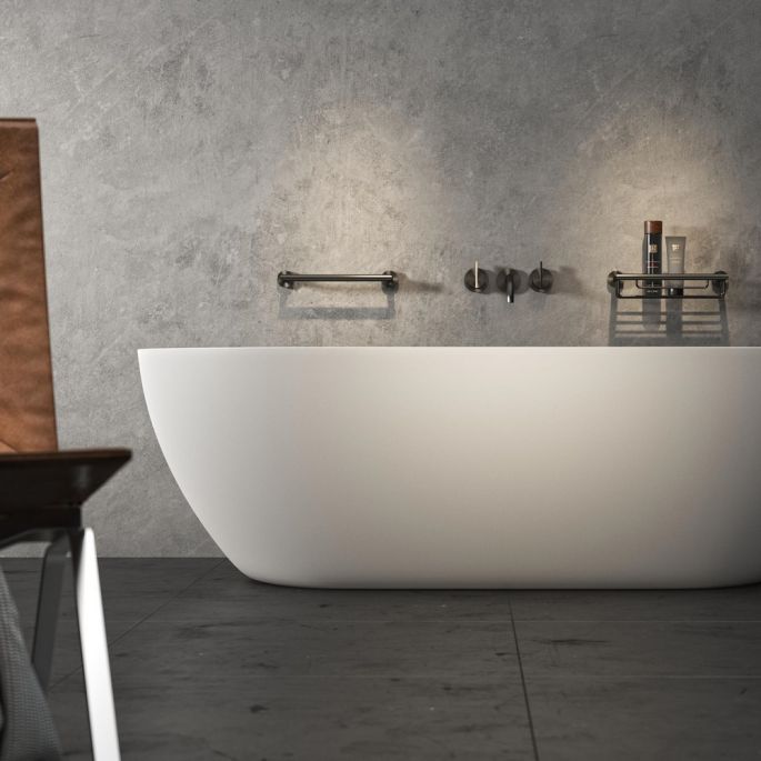 Geesa Nemox Brushed Metal Black 916506-09 badgreep 30cm zwart metaal geborsteld