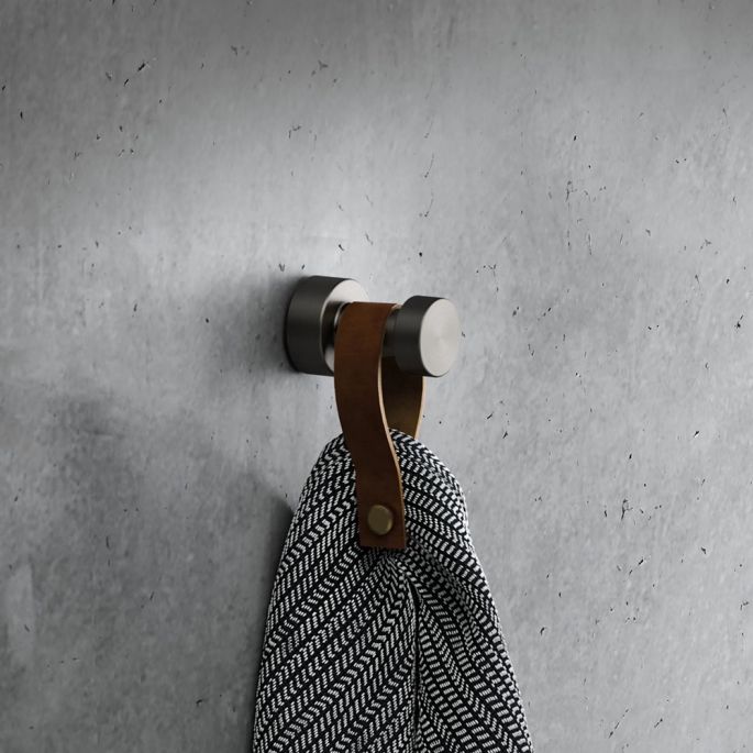 Geesa Nemox Brushed Metal Black 916513-09 haak zwart metaal geborsteld