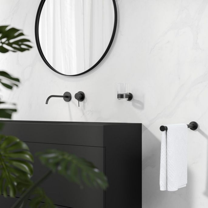 Geesa Nemox Black 916519-06 1-lids handdoekhouder mat zwart