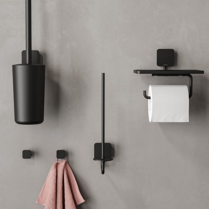 Geesa Topaz Black 917911-06-A toiletborstelhouder (zwarte borstelkop) zwart