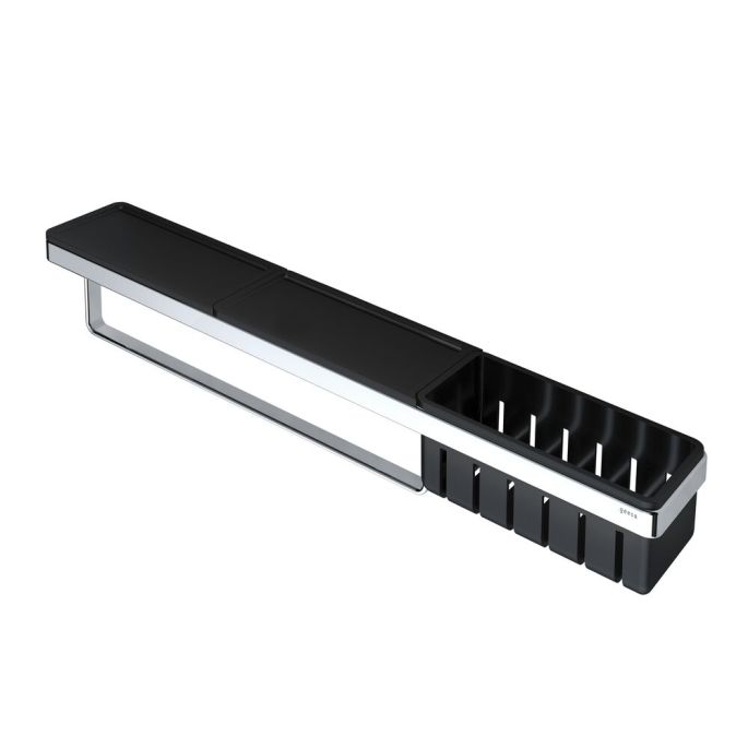 Geesa Frame 918854-02-06-630 planchet met handdoekrek en douchemand 63 cm chroom/ zwart