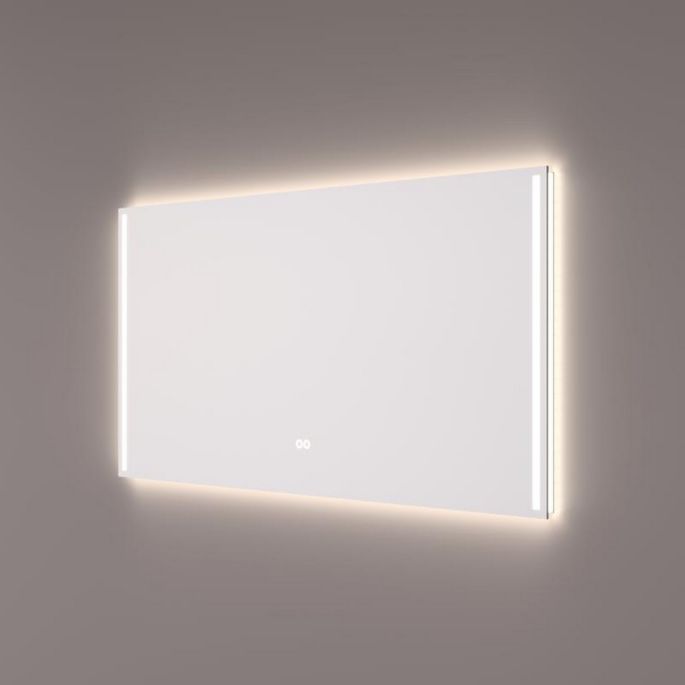 Hipp Design SPV 12010 KW spiegel 80x70cm met 2 verticale LED banen, indirecte LED verlichting rondom en spiegelverwarming