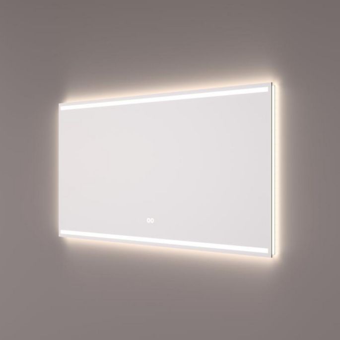 Hipp Design SPV 7040 KW spiegel 140x70cm met 2 horizontale LED banen, indirecte LED verlichting rondom en spiegelverwarming