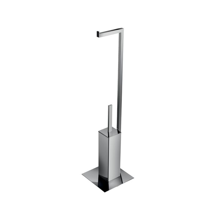 Inda Divo A3386ACR multifunctionele standaard toiletrol- en toiletborstelhouder chroom