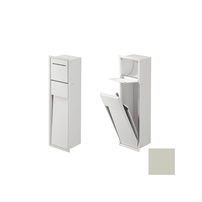 Inda MY Secret A8085ACE inbouwnis met toiletrolhouder en toiletborstelgarnituur 190x660mm mat cemento