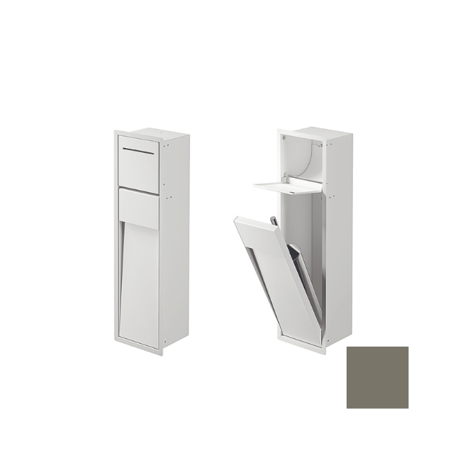 Inda MY Secret A8085ACX inbouwnis met toiletrolhouder en toiletborstelgarnituur 190x660mm mat creta