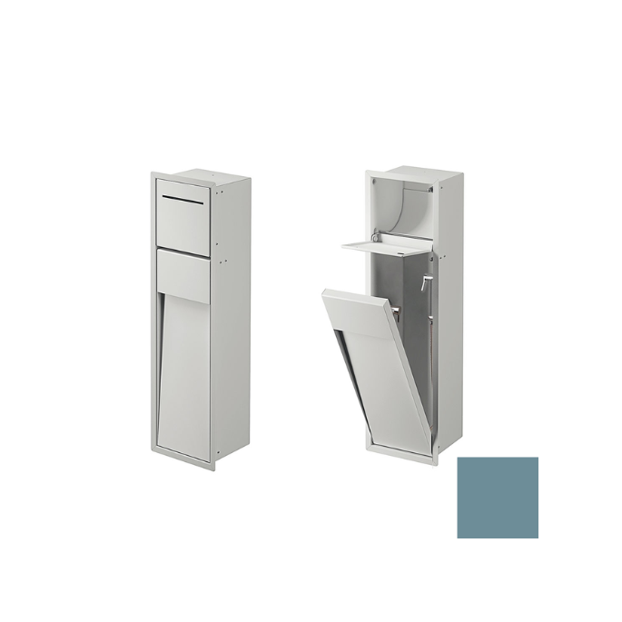 Inda MY Secret A8085BAQ inbouwnis met toiletrolhouder en hygiënische douche190x660mm mat acquamarina