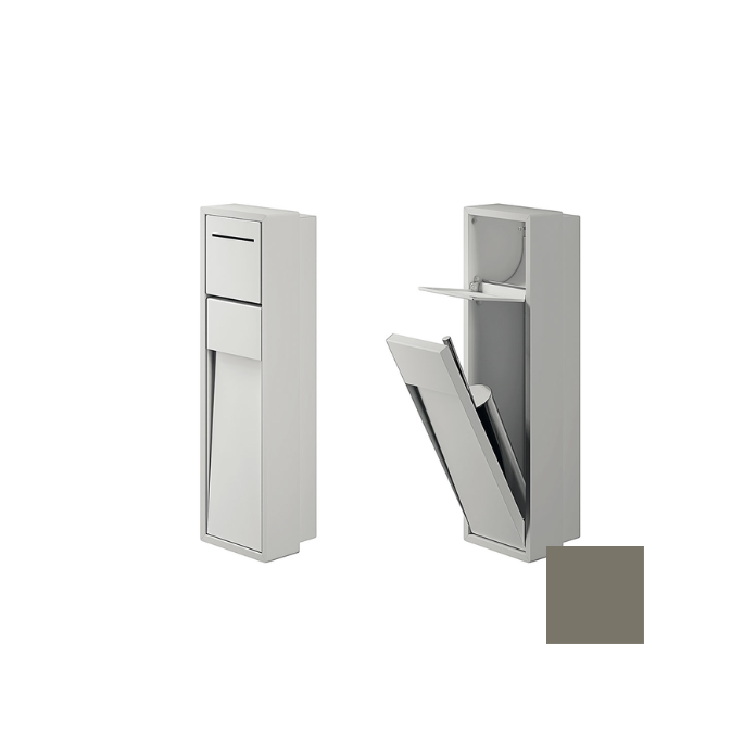 Inda MY Secret A8086ACX inbouwnis met toiletrolhouder en toiletborstelgarnituur 190x660mm mat creta
