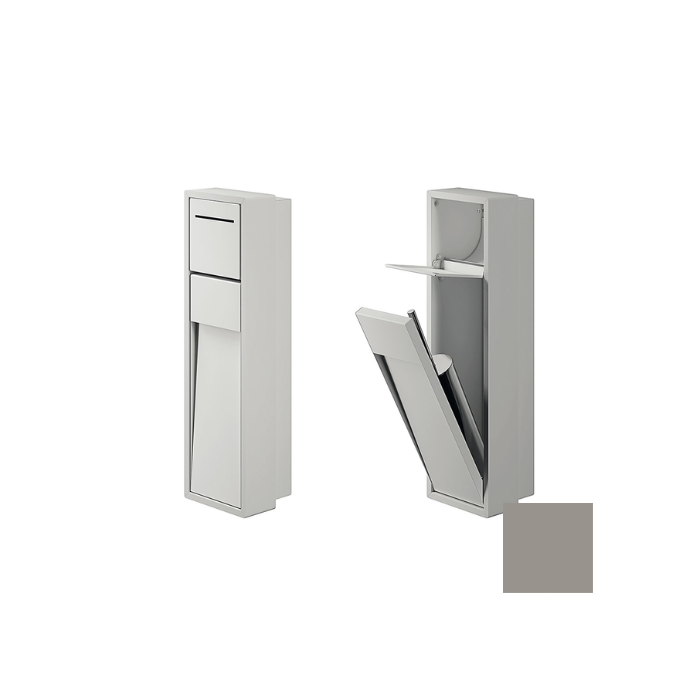 Inda MY Secret A8086APT inbouwnis met toiletrolhouder en toiletborstelgarnituur 190x660mm mat platino