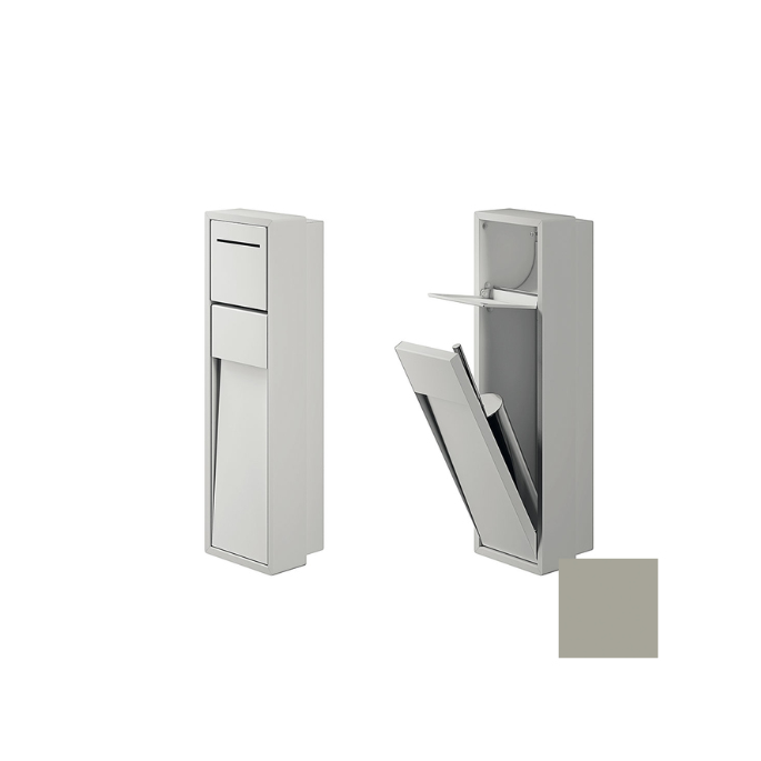 Inda MY Secret A8086AST inbouwnis met toiletrolhouder en toiletborstelgarnituur 190x660mm mat seta