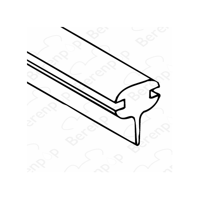 HSK Favorit E60076 inschuifrubber t.b.v. 2-delig of 3-delige badklapwand, grijs *niet meer leverbaar*