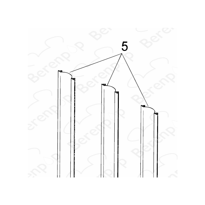 HSK Favorit / Prima E60077 vertikale dichting (per stuk) tbv 2-delig of 3-delige badklapwand, wit