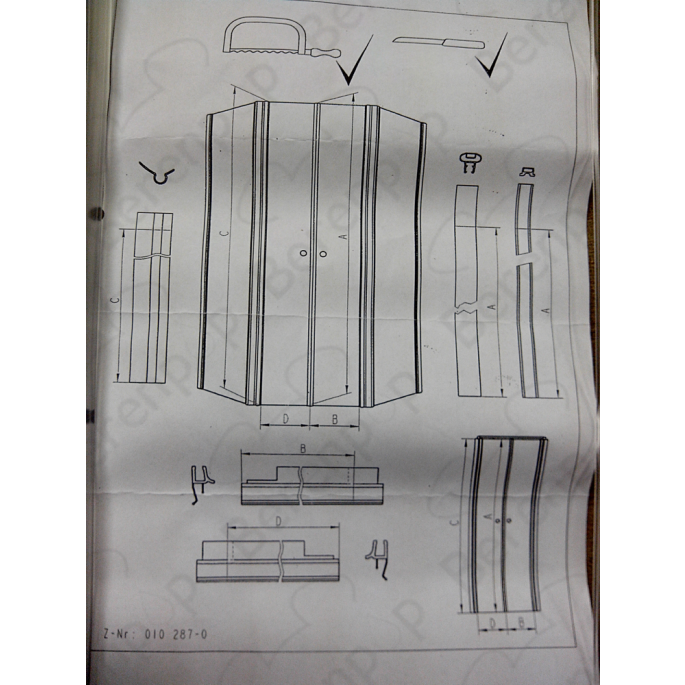 Sphinx Supra Top S8L41851 ( 2537274 ) compleet strippenset voor pendeldeur 100 en vijfhoek 100 (t/m 04.2001)