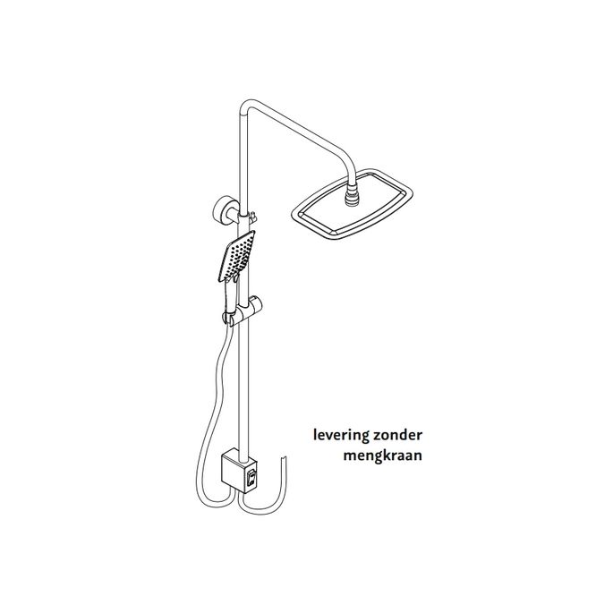 HSK AquaSwitch Softcube 1001780 showerset zonder kraan chroom