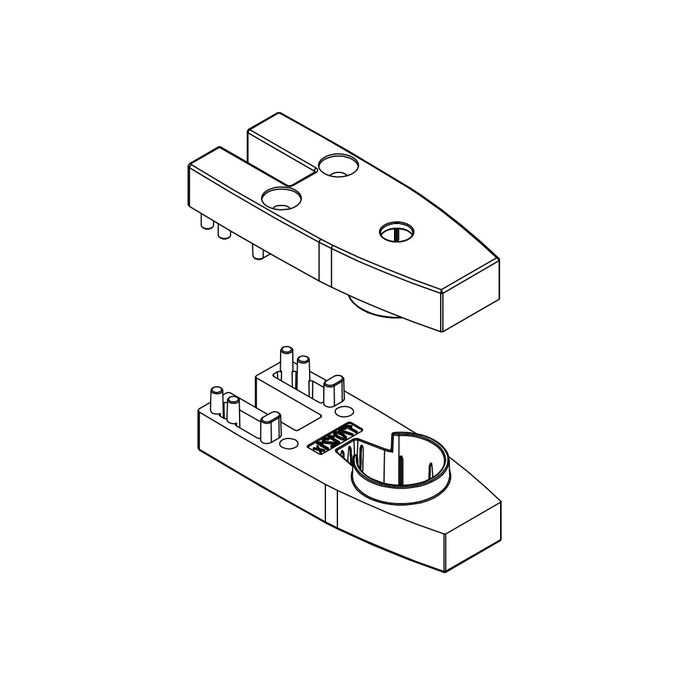 HSK E54080-41 draailagers voor douchedeur, boven/onder, chroom