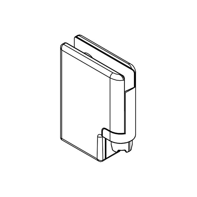 HSK Kienle E100312-UR-41 scharnierdeel glashouder beneden rechts, chroom